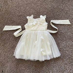 Creame Butterfly Accent Toddler Dress